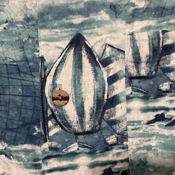 JOE MARLIN MENS SIZE SIZE XL Blue White Casual Button Down Shirt Marlin design - Picture 5 of 12